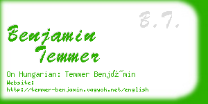 benjamin temmer business card